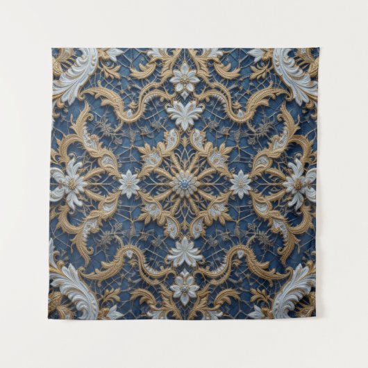 De blauwe omhelzing van de koningin wandkleed (Voorkant)