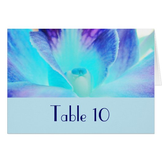 De blauwe orchidee bruiloft-kaart (Voorkant Horizontaal)