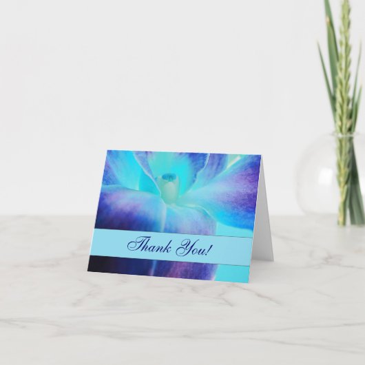 De Blauwe Orchidee Dank U Kaart (Voorkant)