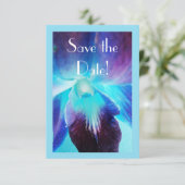 De Blauwe Orchidee Sla de Datum Kladbrief Save The Date (Staand voorkant)