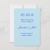 De Blauwe Orchidee Sla de Datum Kladbrief Save The Date (Achterkant)