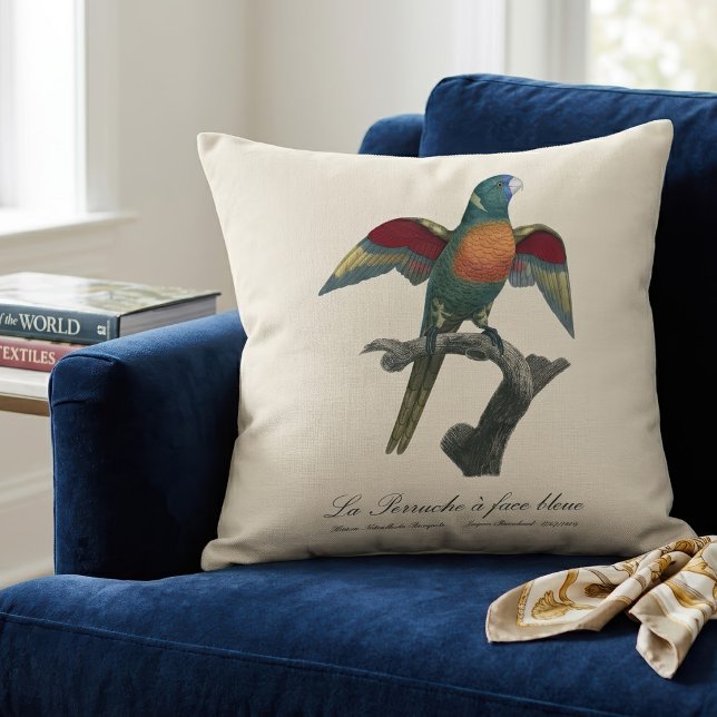 De blauwe parkiet  kussen (Coconut Lorikeet, Trichoglossus haematodus. Throw Pillow)