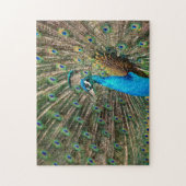 De blauwe pauw legpuzzel (Verticaal)