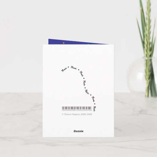 De blauwe Piano dankt u kaardt Bedankkaart (Achterkant)