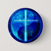 De blauwe planet ronde button 5,7 cm (Voorkant)