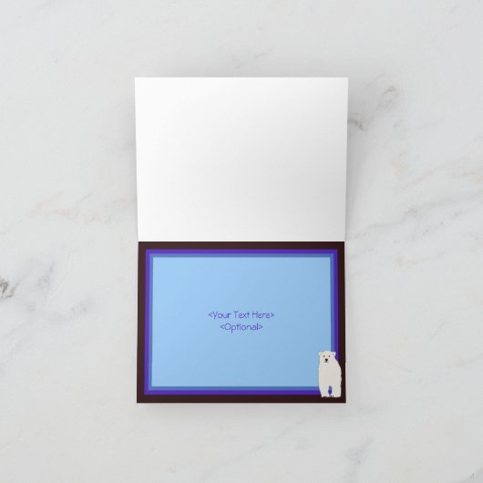 De blauwe Polaire Beren danken u kaarden Bedankkaart (Binnen)