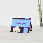 De blauwe Polaire Beren danken u kaarden Bedankkaart (Voorkant)