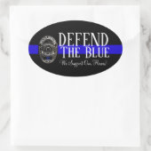 DE BLAUWE POLITIEONDERSTEUNING OORALE BUMPERSTICKE OVALE STICKER (Tas)