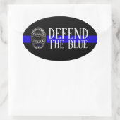 DE BLAUWE POLITIEONDERSTEUNING OORALE BUMPERSTICKE OVALE STICKER (Tas)