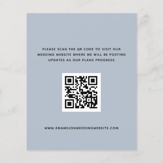 De Blauwe QR-codetekst van het budget slaat de dat (Achterkant)