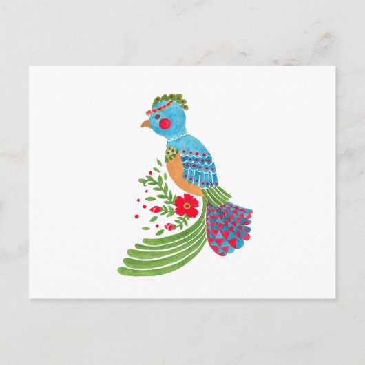 De blauwe quetzal briefkaart (Voorkant)