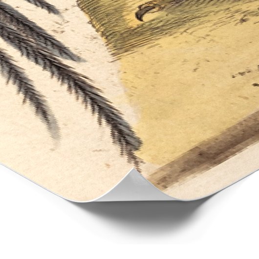 De blauwe reiger (Ardea coerulea) Poster (Hoek)