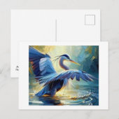De blauwe reiger, briefkaart (Voorkant / Achterkant)