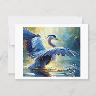 De blauwe reiger, briefkaart