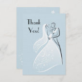 De blauwe Retro Dansers van het Huwelijk danken u Bedankkaart (Voorkant / Achterkant)