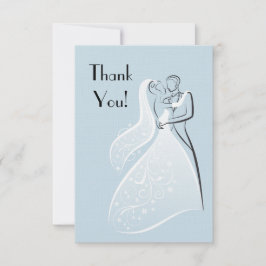 De blauwe Retro Dansers van het Huwelijk danken u Bedankkaart