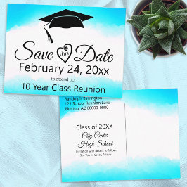 De blauwe Reunion Klasse van de Waterverf sparen h Briefkaart