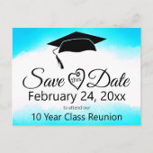 De blauwe Reunion Klasse van de Waterverf sparen h Briefkaart (Voorkant)