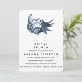 De blauwe ridderbruin Brunch bruiloft Kaart (Staand voorkant)