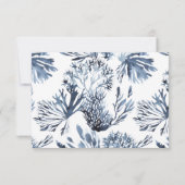 De blauwe rif | Zee bruiloft RSVP (Achterkant)