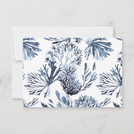 De blauwe rif | Zee bruiloft RSVP (Achterkant)