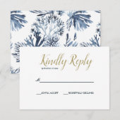 De blauwe rif | Zee bruiloft RSVP Kaartje (Voorkant / Achterkant)