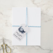 De blauwe schelp | Bruiloft Dank je WEL GUNST Cadeaulabel (Met Touw)