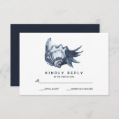 De blauwe schelp | Bruiloft RSVP (Voorkant / Achterkant)