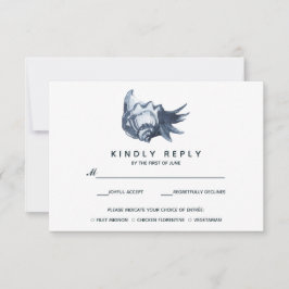 De blauwe schelp | Bruiloft RSVP met maaltijdkeuze