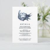 De blauwe schelp | Details van de bruiloft Kaart (Staand voorkant)