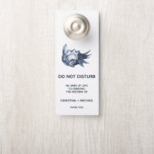 De blauwe schelp | Huwelijksgast Deurhanger (Op knop)