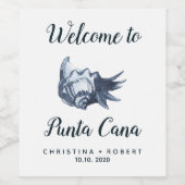 De blauwe schelp | Maritiem nautisch huwelijk Wijn Etiket (Enkel label)