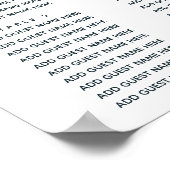 De blauwe schelp | Nautical Wedding Seating Chart Poster (Hoek)