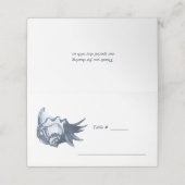 De blauwe schelp | Nautical Wedding table place Plaatskaartje (Buitenkant ongevouwen)