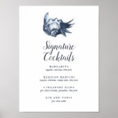 De blauwe schelp | Signature Cocktail Menu Sign. Poster (Voorkant)