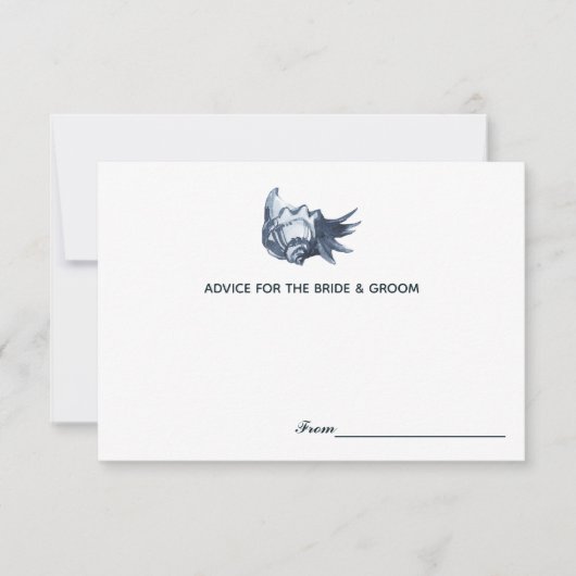 De Blauwe Schelp | Trouw Huwelijksadvieskaarten Kaart (Voorkant)