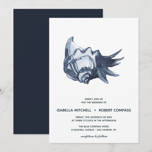 De blauwe schelp | Uitnodiging tot weddenschappen (Voorkant / Achterkant)