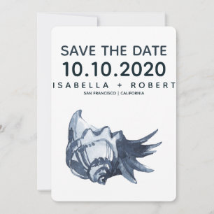 De blauwe schelp   Weddenschap Save the Date