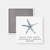 De blauwe schelp | Weddenschap Save the Date Favor Magneet (Voorkant / Achterkant)
