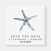 De blauwe schelp | Weddenschap Save the Date Favor Magneet (Voorkant)