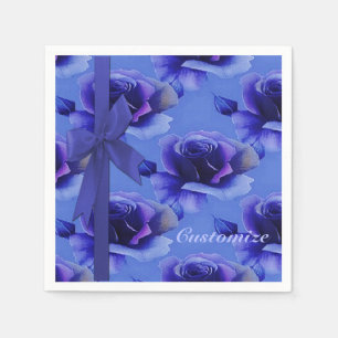 De blauwe Servetten van het Patroon van Rozen
