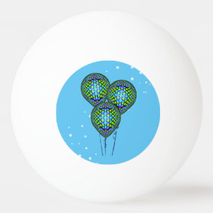 De blauwe Sjabloon van Ballons Pingpongbal