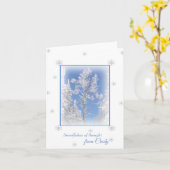 De blauwe SneeuwEsp van de Hemel personaliseerde Kaart (Gele Bloem)