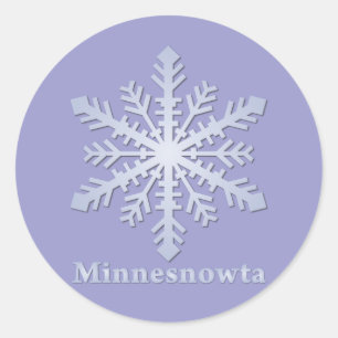 De Blauwe Sneeuwvlok van Minnesnowta Ronde Sticker