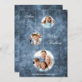 De Blauwe Sneeuwvlokken van de Kaart van de Foto (Voorkant / Achterkant)