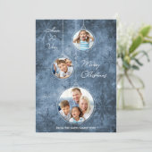 De Blauwe Sneeuwvlokken van de Kaart van de Foto (Staand voorkant)