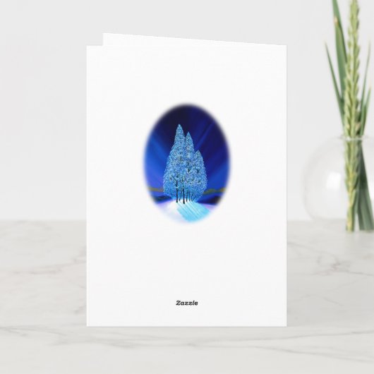 De blauwe Sparren van de Lichten van Kerstmis #7 Feestdagen Kaart (Achterkant)
