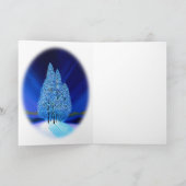 De blauwe Sparren van de Lichten van Kerstmis #7 Feestdagen Kaart (Binnen)