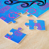 De blauwe StammenZon van de Schildpad Legpuzzel (Zijkant)