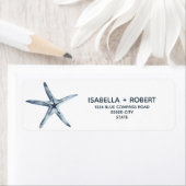 De blauwe Starfish | Nautical Maritime Wedding Etiket (Insitu)